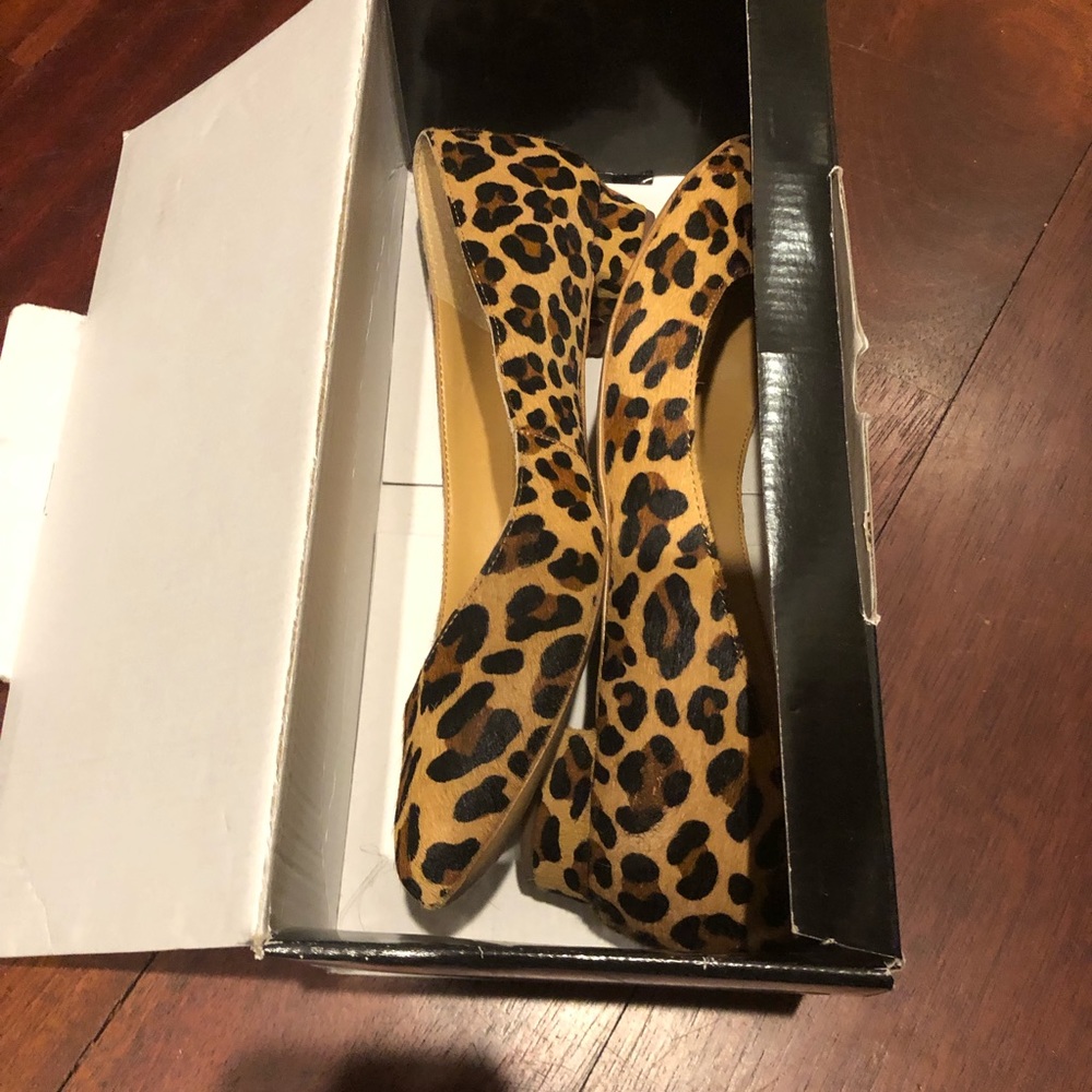 J. Crew leopard animal print block heel shoes sz 8